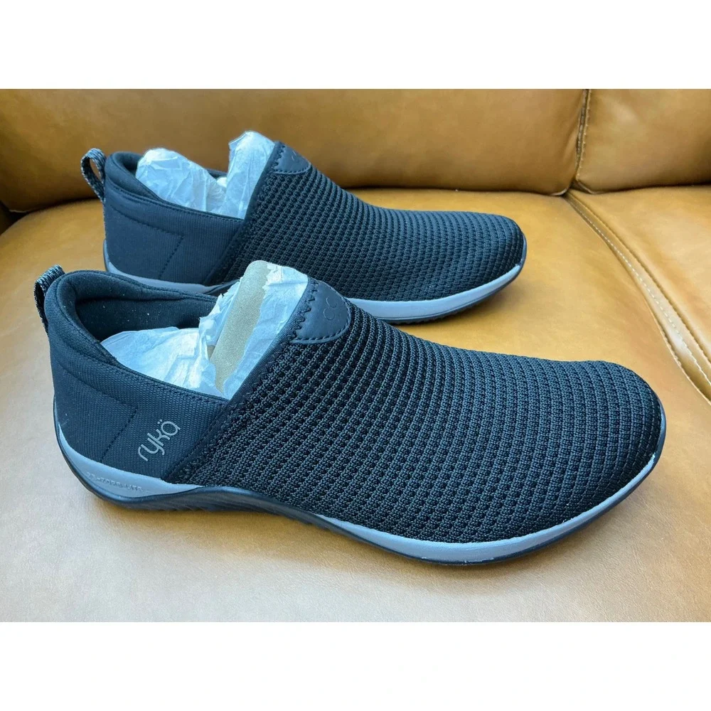 Ryka Echo Unwind Trail Slip-On Sneakers Womens 9 Black Excellent Knit Walking